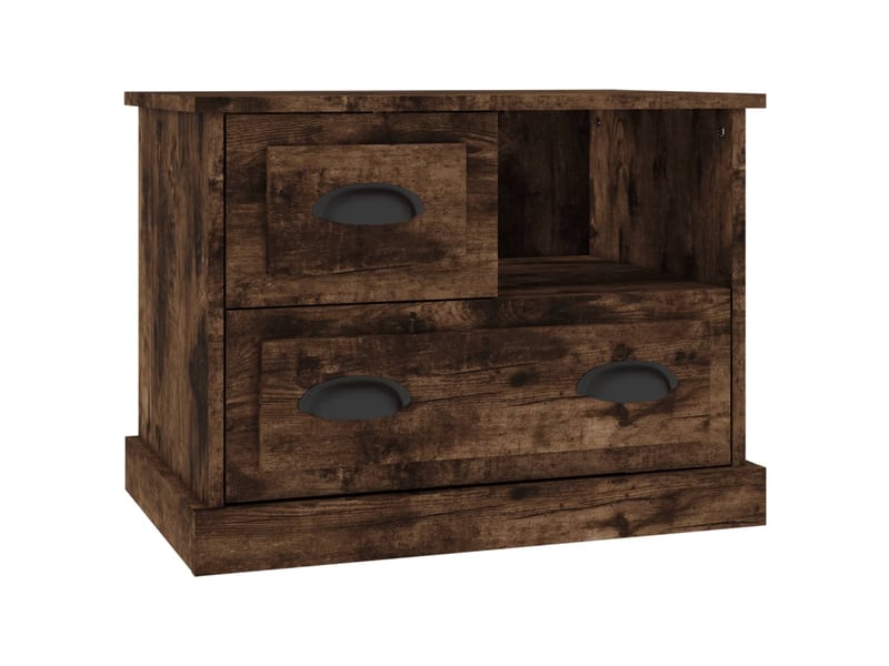  Table de chevet - cabinet de chevet - table de nuit chêne fumé 60x39x45 cm  - Conforama A