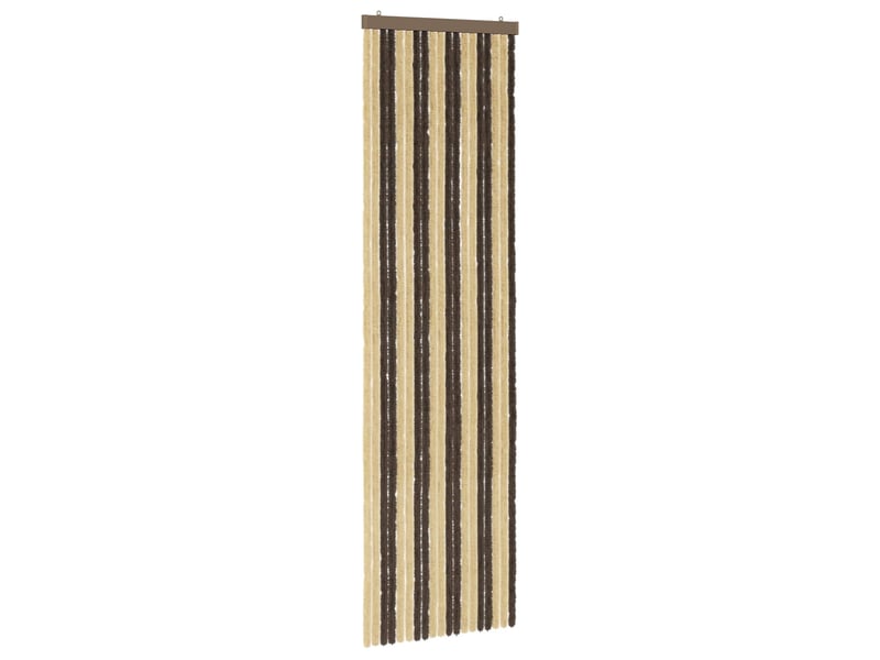  Rideau anti-insectes, moustiquaire en chenille marron foncé et beige cf43477  - Conforama A