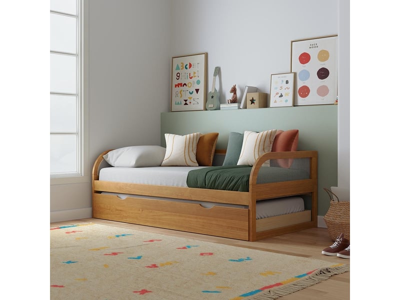  Pack lit enfant gigogne avec matelas 90x190 cm laya  noisette Laya - Conforama C