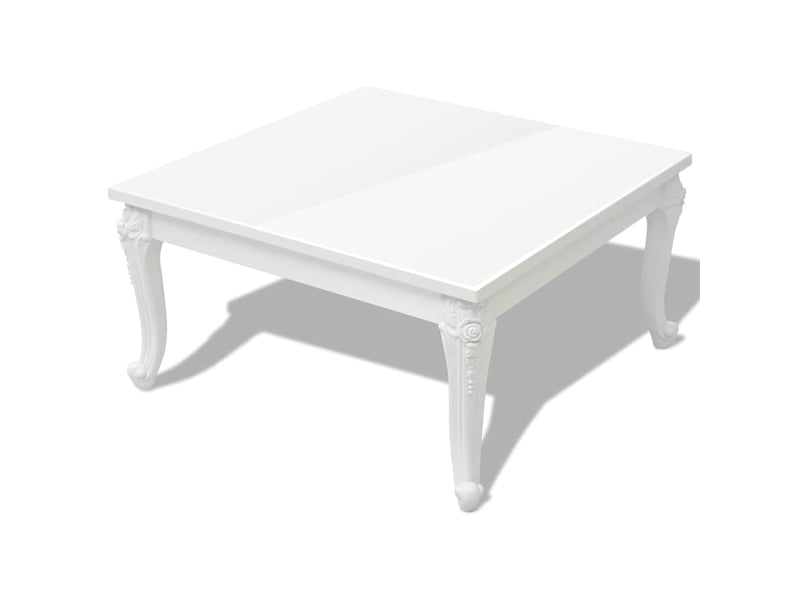  Table basse - table de salon - table à thé 80x80x42 cm blanc brillant  - Conforama A