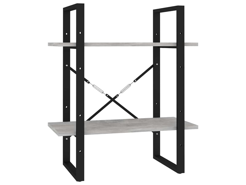  Bibliothèque à 2 niveaux, armoire à livres gris béton 60x30x70 cm bois ingénierie  - Conforama A