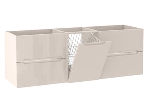 Ensemble salle de bain avec panier à linge novo l.160 cm cachemire mat