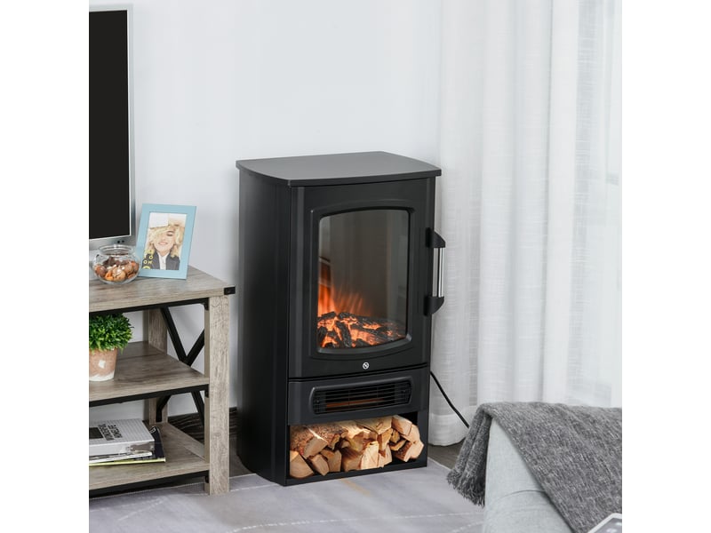  Cheminée électrique avec chauffage, cheminée électrique avec effet flamme led, cheminée décorative avec thermostat, poêle-cheminée électrique  - Conforama C