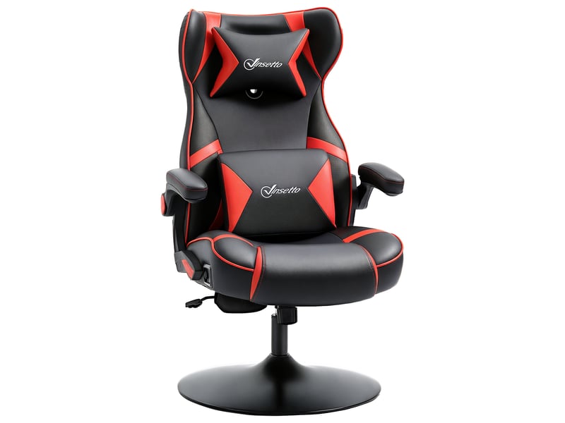  Fauteuil de jeu, haut-parleurs intégrés, dossier inclinable, noir et rouge, 69 x 73 x 118 cm  - Conforama A
