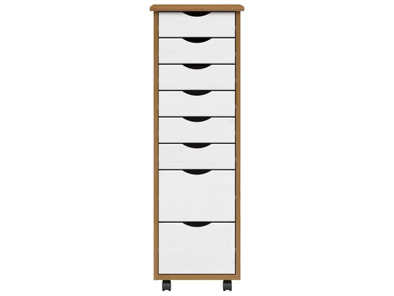  Armoire de rangement roulante avec tiroirs moss bois de pin marron miel shl8914  - Conforama D