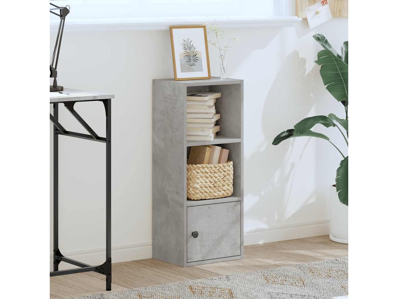  Bibliothèque, meuble de rangement salon gris béton 31x24x77 cm bois d'ingénierie  - Conforama C