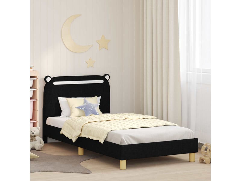  Cadre de lit pour enfants - lit jeune avec tête de lit noir 90 x 190 cm  - Conforama B