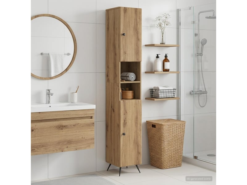 Colonne de salle de bain avec étagère ouverte breda shl2608 - Conforama B