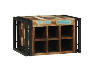 Lot de 2 étagères à vin, casier à bouteilles 46 x 35 x 27,5 cm bois recyclé solide cf41301