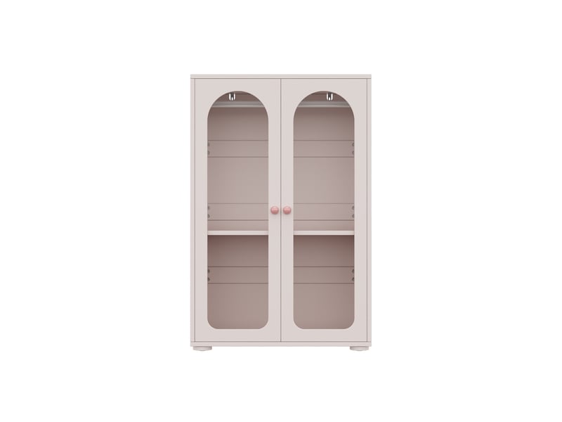  Armoire enfant 2 portes, façades acryliques et poignées céramique - rose poudré - 8e+1 x 5e+1 x 1,2e+2 cm IKSETERA TRADING LTD - Conforama A