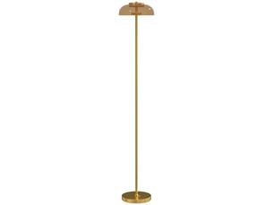 Lampadaire sur pied de salon, lampe salon led avec lumière chaude 3000 k et interrupteur à pied, ø25x134cm, ton laiton