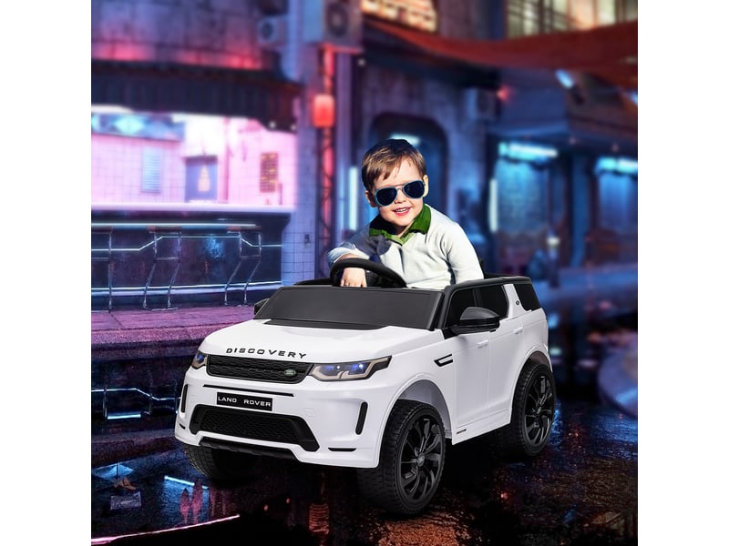  Voiture électrique pour enfants land rover discovery sport, 12v avec télécommande, lumières led, pour 3-6 ans, blanc  - Conforama C