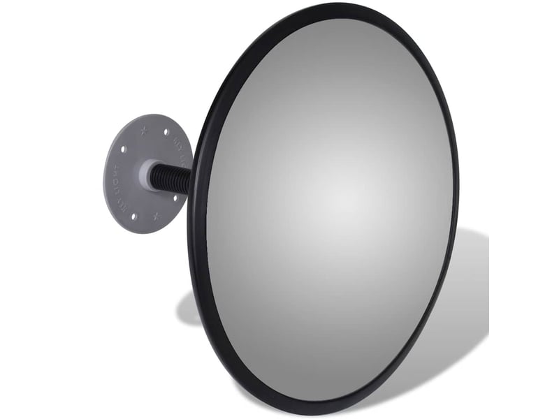  Miroir de trafic convexe, miroir de sécurité convexe acrylique noir 30 cm intérieur cf62729  - Conforama C