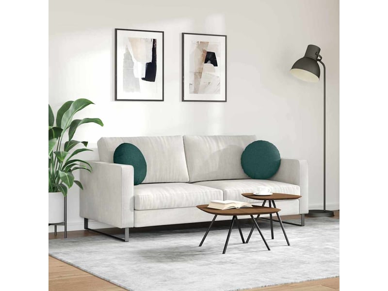  Lot de 2 coussins de siège, coussins décoratifs tissu vert foncé ø40 x 13 cm cf59874  - Conforama D