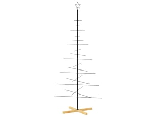Arbre de noël, sapin de noël en métal avec base en bois noir 180 cm