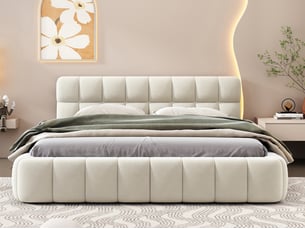 Lit 2 places 140x190 cm <strong>DAHUEN</strong>  <strong></strong> coloris beige