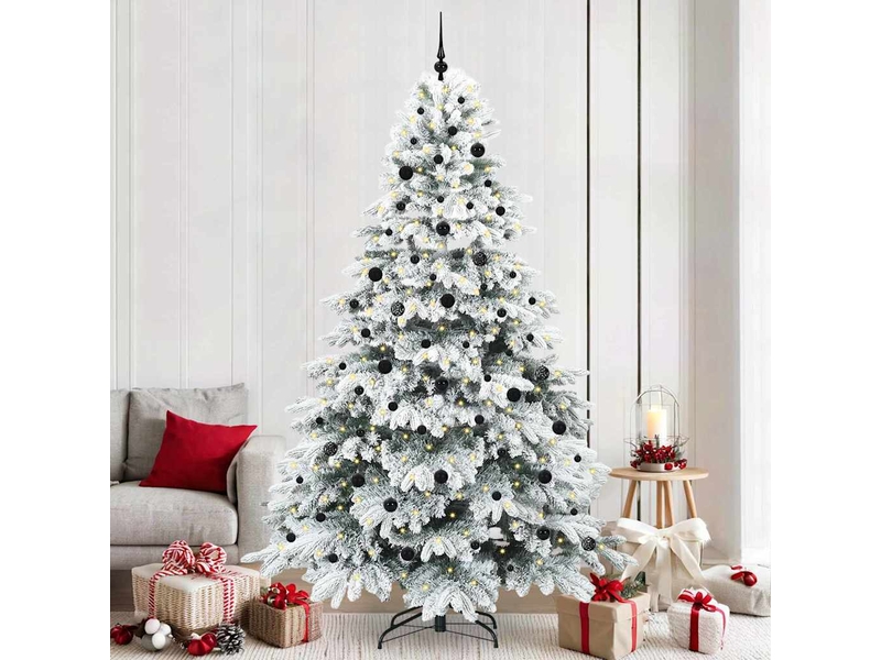  Sapin de noël, arbre de noël artificiel avec 300 led blanc 240 cm pe et pvc cf61230  - Conforama B