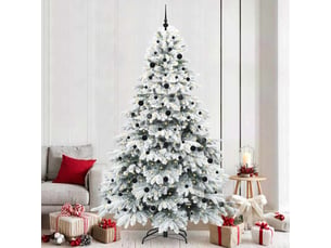 Sapin de noël, arbre de noël artificiel avec 300 led blanc 240 cm pe et pvc cf61230