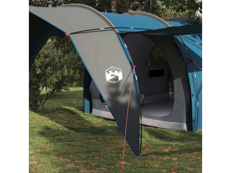  Tente tunnel, tente de camping 6 personne bleu polyester 185t avec revêtement pu  - Conforama C