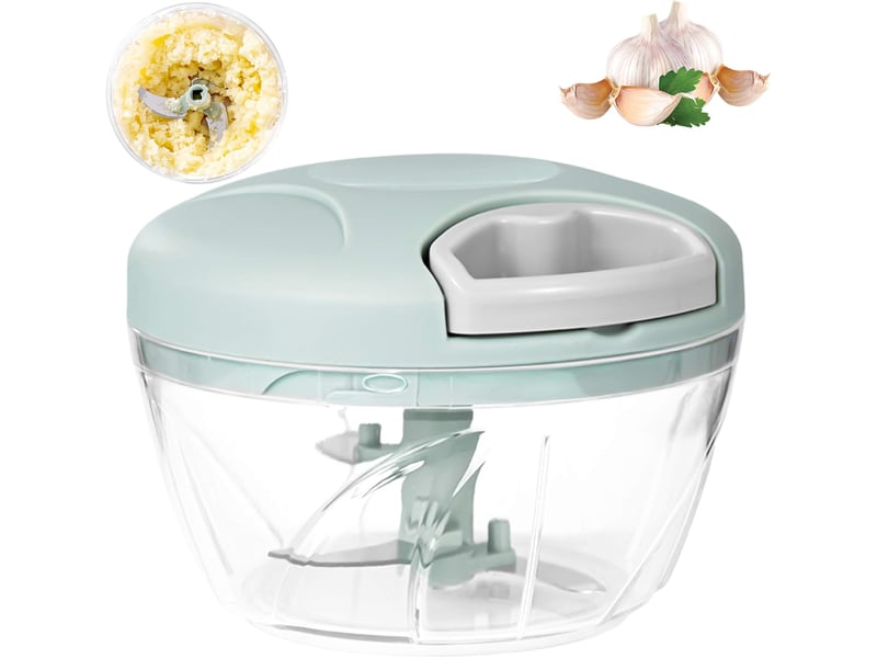  Hachoir oignon manuel, presse ail 500ml de 3-lames, pour oignon salade,pesto, persil, saucissonmachine à couper noix,(vert)  - Conforama A