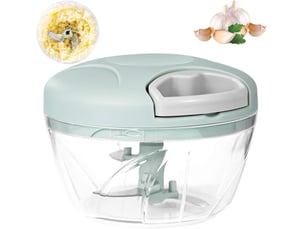 Hachoir oignon manuel, presse ail 500ml de 3-lames, pour oignon salade,pesto, persil, saucissonmachine à couper noix,(vert)