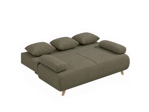 Canapé droit convertible PANGIVO 3 places Velours vert avec coffre de rangement