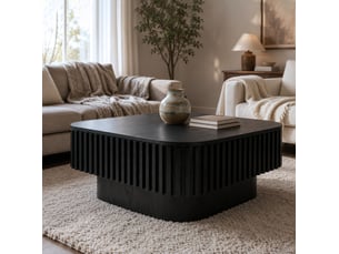 Table basse carré(e) coloris noir MIVRAY - 75 cmx75 cm