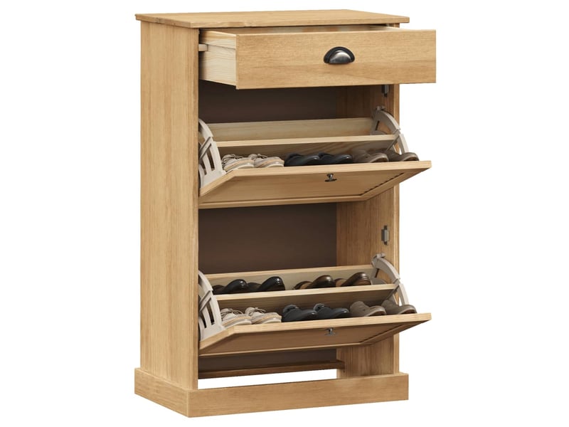  Meuble à chaussure, armoire à chaussures vigo 60x35x96 cm bois massif de pin shl8613  - Conforama C