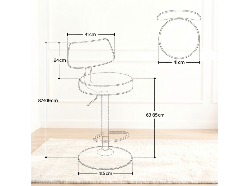  Tabourets de bar lot de 2 réglables en hauteur - lpospi - pivotants à 360°, repose-pieds, similicuir - anthracite  - Conforama D