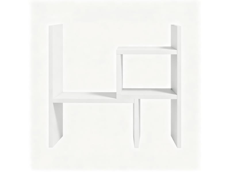  Étagère de bureau modulaire 34,5 x 17,5 x 39,5 cm – blanc – 2 éléments configurables, rangement ouvert  - Conforama D