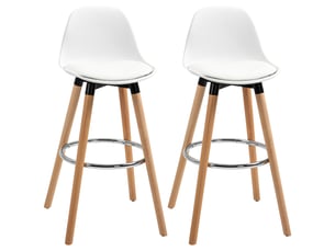 tabouret de bar <strong>STILVORA</strong> - blanc hauteur d'assise 69 cm vendu Par paire