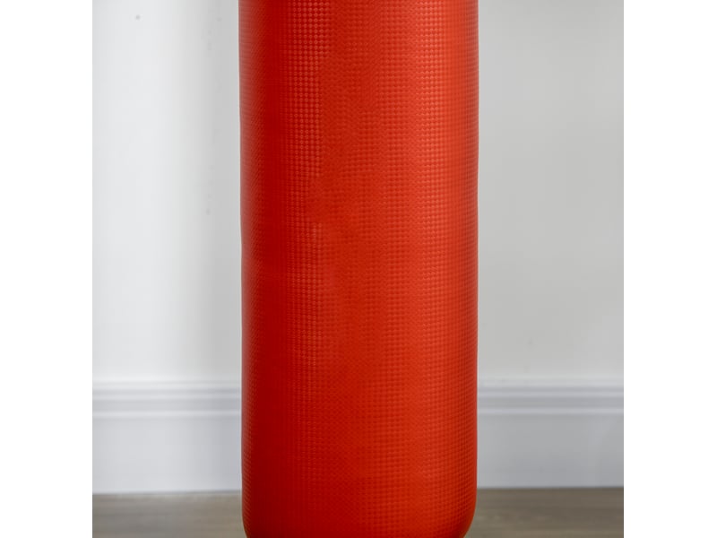  Sac de frappe sur pied réglable 140–205 cm en cuir régénéré noir, 2 ballons de vitesse, barre réflexe et 12 ventouses  - Conforama D