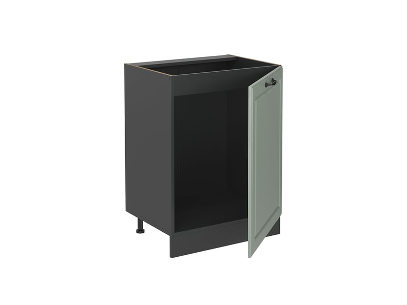  Vicco meuble bas de cuisine, mint campagneanthracite, 60cm avec 1 porte plan de travail marbre  - Conforama E