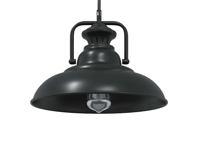  Lampe suspendue, suspension luminaire e27 noir ø 31 cm fer  - Conforama B