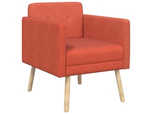 Fauteuil fixe VIDAXL Tissu rouge