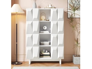 Buffet 4 porte(s)   <strong>HAVRYA</strong> <strong></strong> - 90.5 cm coloris blanc 