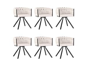 Lot de 6 chaises de salle à manger 59 x 54 x 72 cm – beige – pivotantes à 360° avec pieds en métal