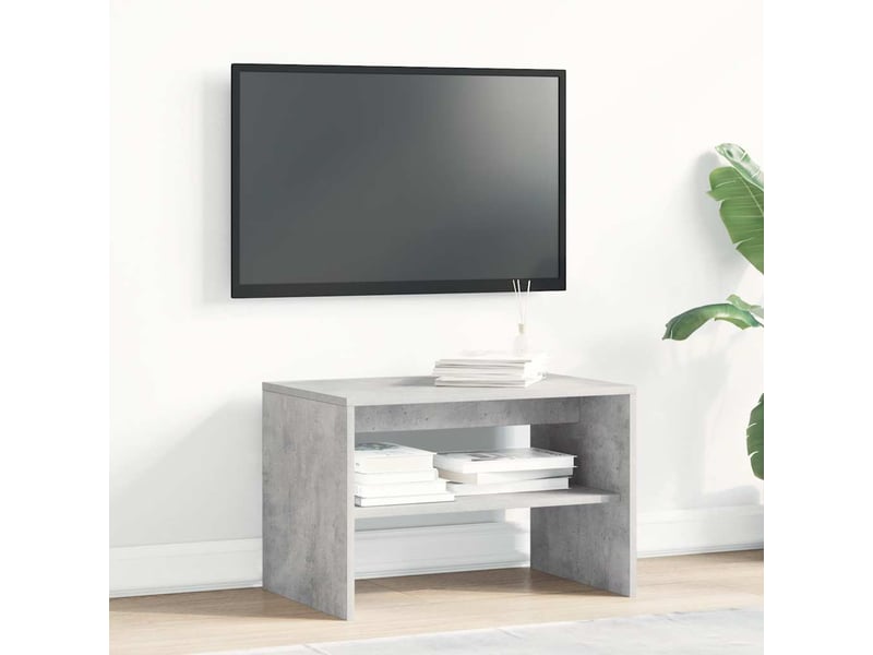  Meuble tv - banc tv - meuble de rangement gris béton 60x40x40 cm bois d'ingénierie  - Conforama C