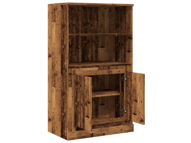  Buffet haut - bahut - meuble de rangement vieux bois 60x35,5x103,5 cm bois d'ingénierie  - Conforama D