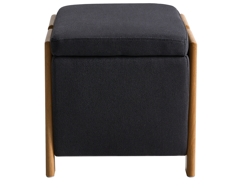 Pouf de rangement edland tissu 45 cm 43 cm noir  - Conforama E
