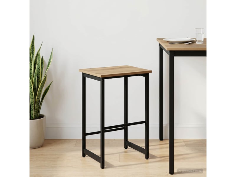 Tabouret de bar, chaise de bar chêne artisanal 40x32x74 cm shl5685 - Conforama B