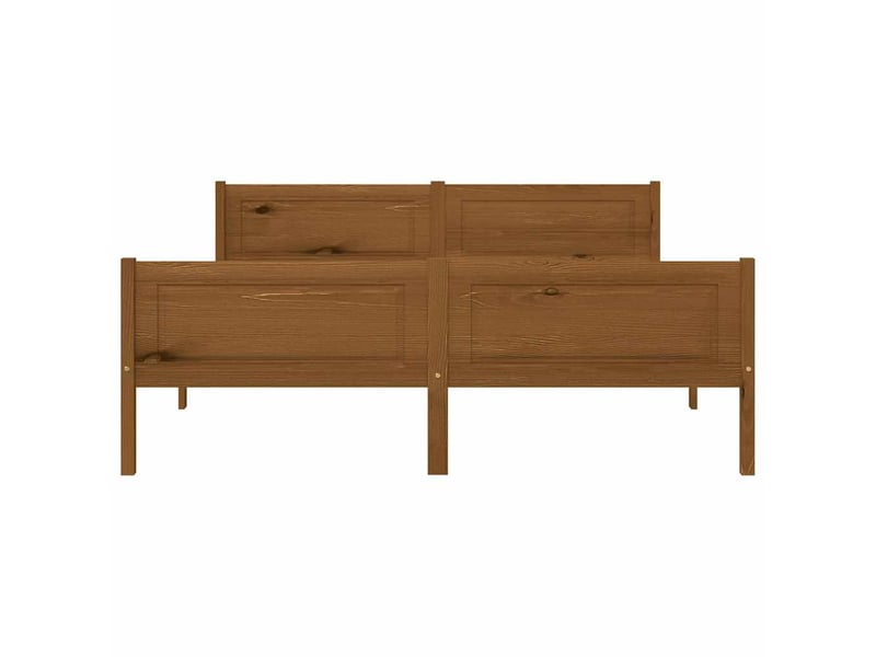  Lit double- lit adulte -  cadre de lit sans matelas pin massif marron miel 140x200 cm  - Conforama B