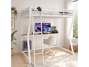 Lit mezzanine 140x200 cm MEUBLIV   coloris blanc
