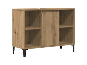 Armoire d'évier, meuble de rangement chêne artisanal 80x33x60 cm bois d'ingénierie shl8752