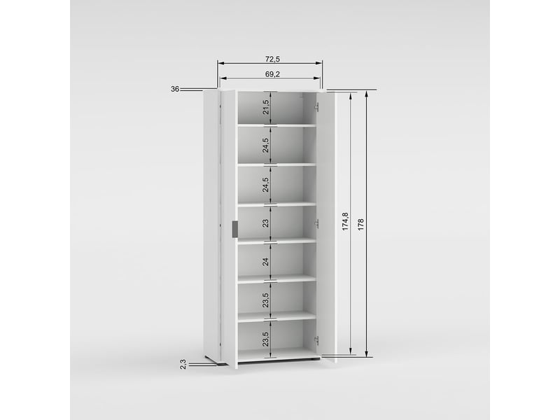  Armoire dressing 2 portes avec étagères jolly  - Conforama E