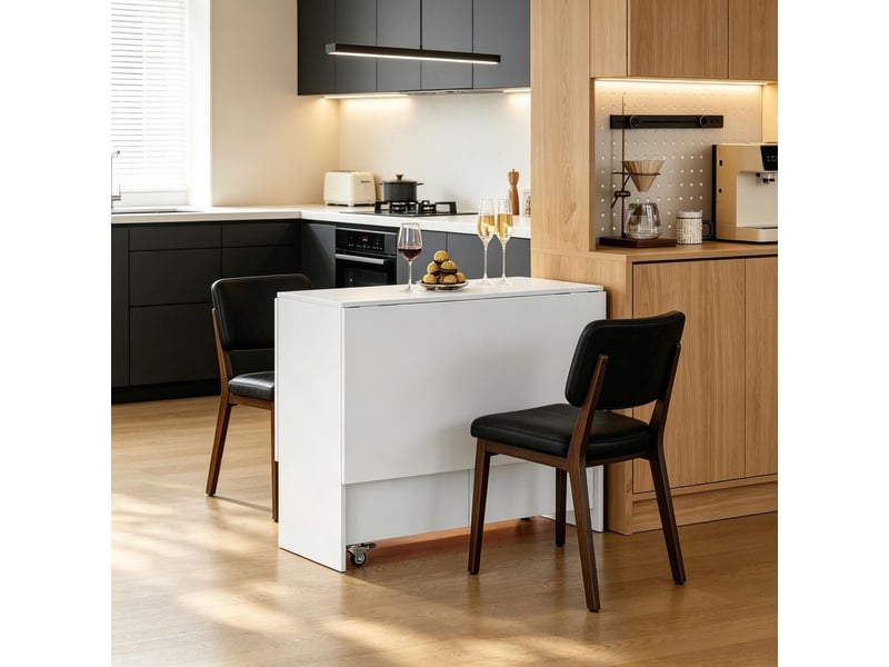  Table basse avec rangement table de salon à roulettes plateau rabattable et extensible usage flexible et fonctionnelle  - Conforama B