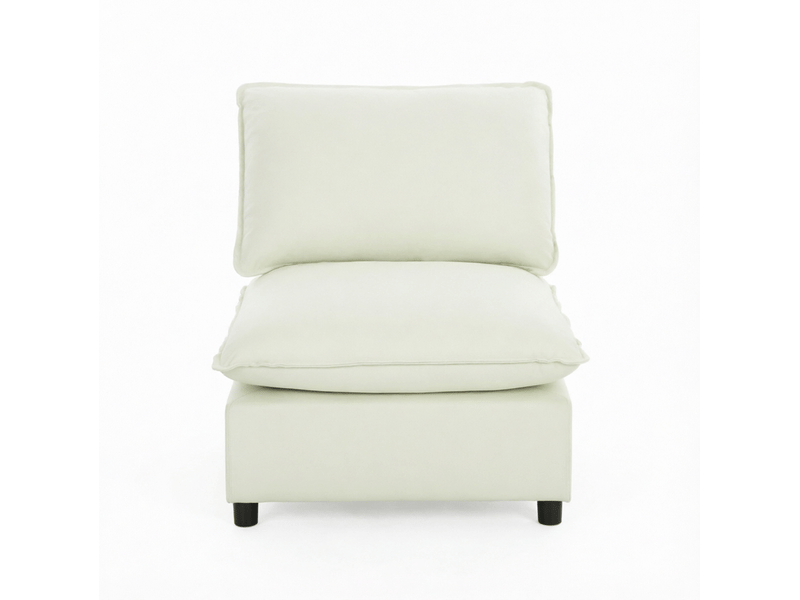  Fauteuil de salon fixe 1 place en tissu beige, assise généreuse et coussins épais pour vos moments de détente  - Conforama A