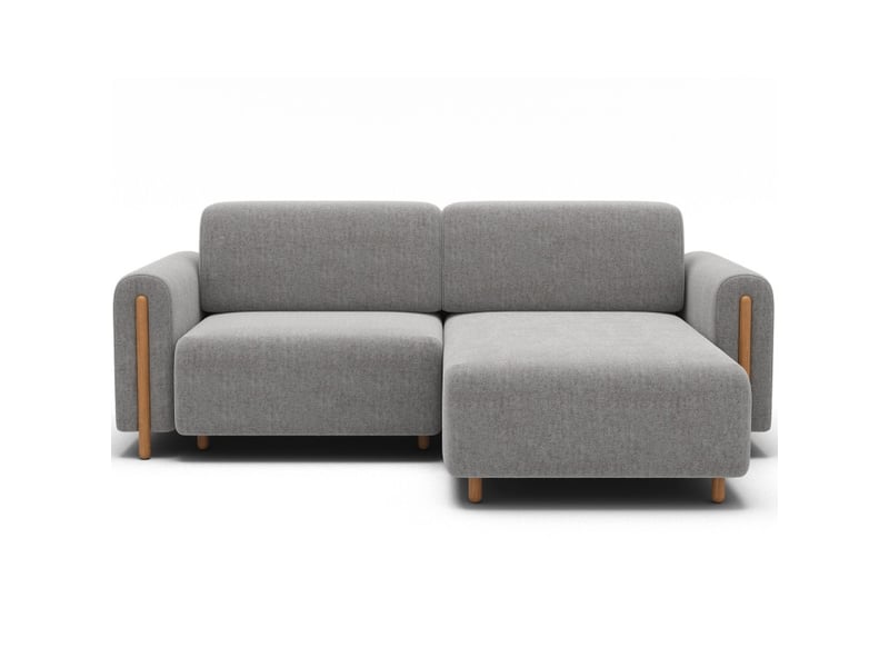  Canapé d'angle convertible arvessa gris clair bouclette – angle droit  - Conforama A