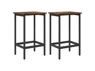 Lot de 2 tabouret de bar, chaise de bar chêne fumé 40x32x64 cm shl66213