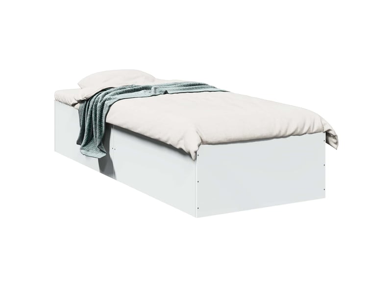  Lit simple- lit adulte -  cadre de lit au sol blanc 80 x 200 cm bois d'ingénierie  - Conforama A